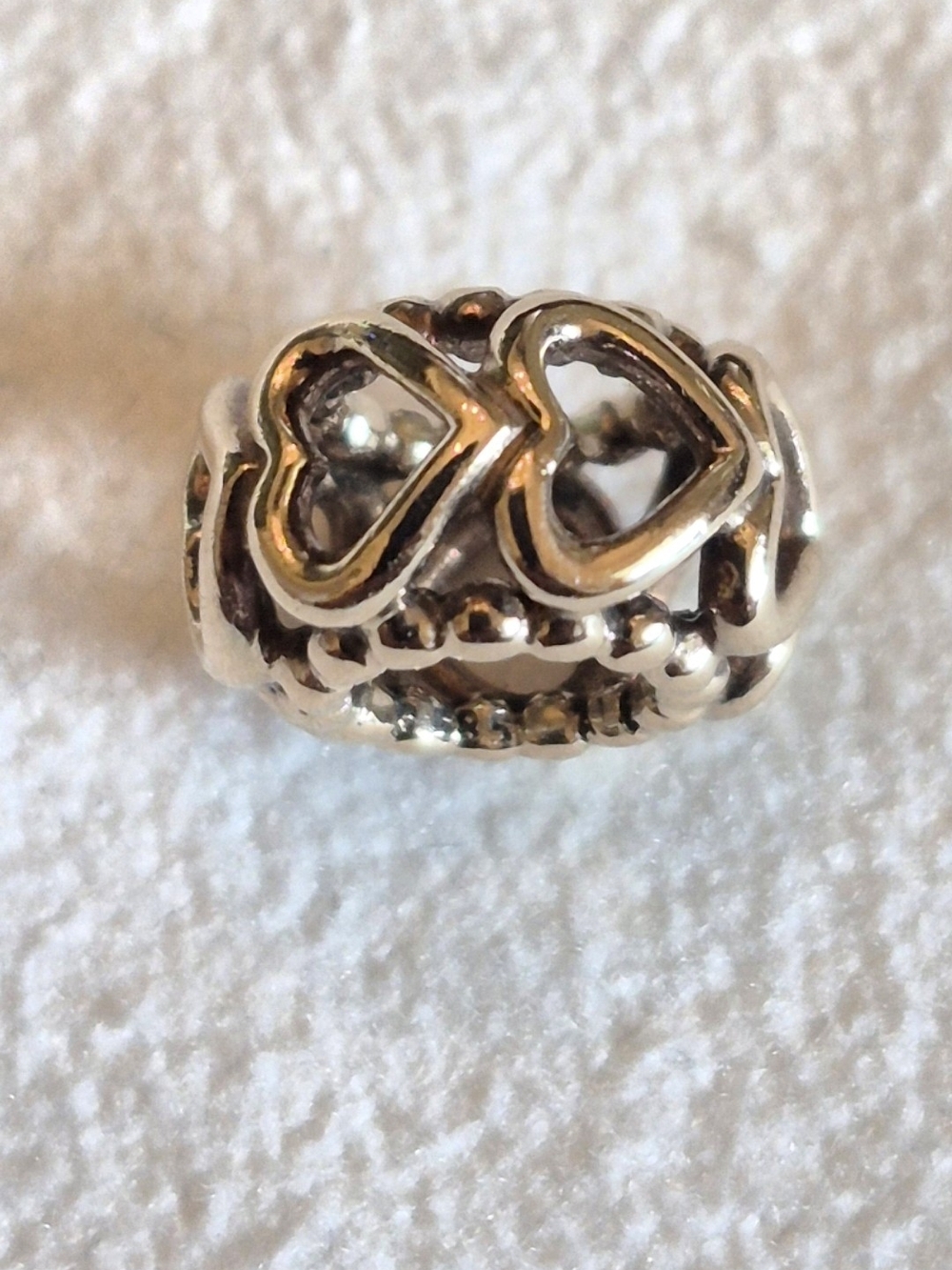 Pandora 14K Open hearts charm
